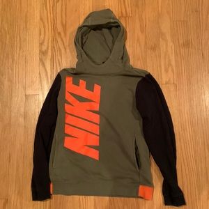 Army Green, Orange, and Black Nike Sweatshirt